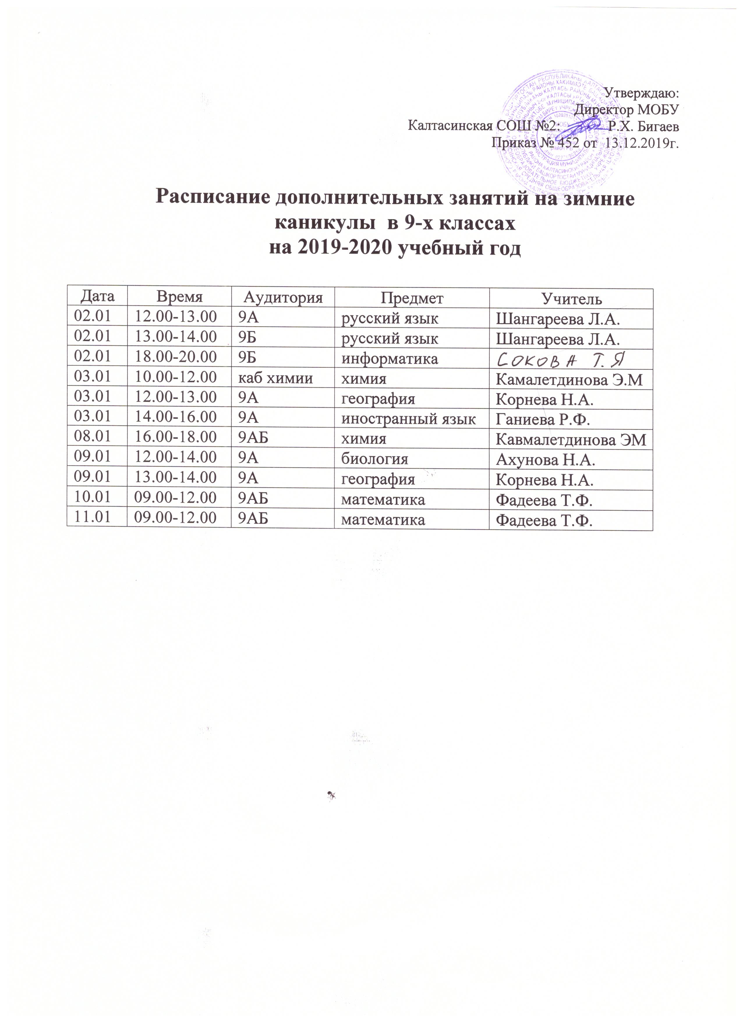 Персональный сайт - Графики в период каникул